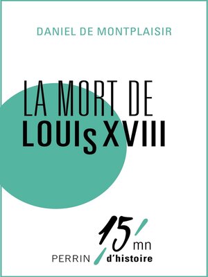 cover image of La mort de Louis XVIII